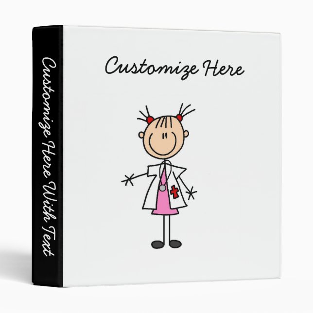 Female Doctor Stick Figure Binder (Front/Spine)