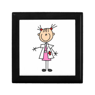 Female Doctor Stick Figure Jewelry Box