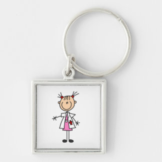 Female Doctor Stick Figure Keychain