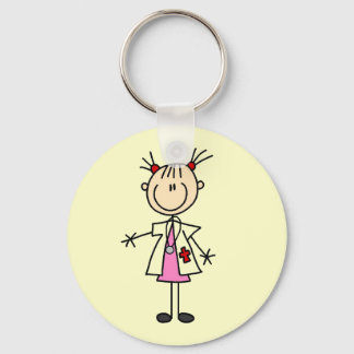 Female Doctor Stick Figure Keychain