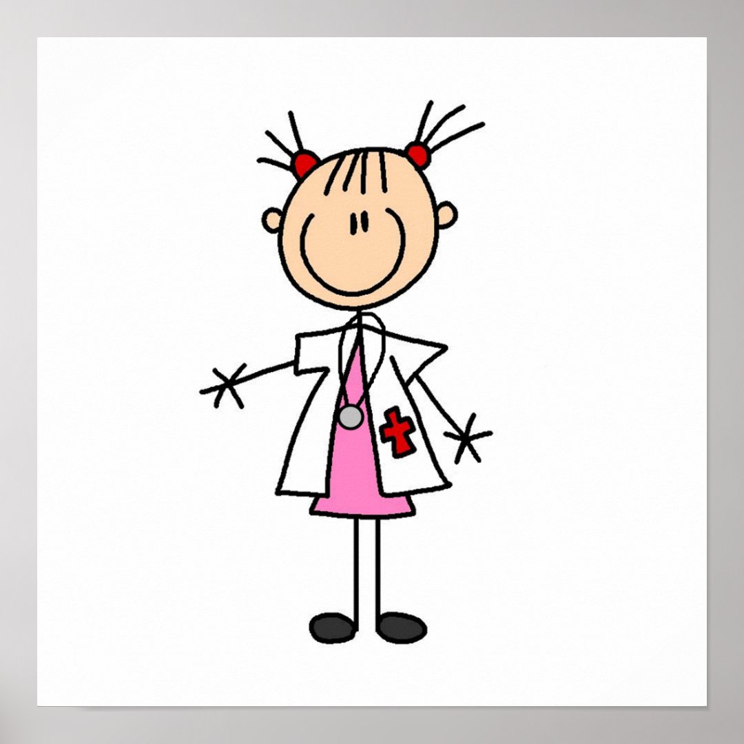 Female Doctor Stick Figure Poster Zazzle 