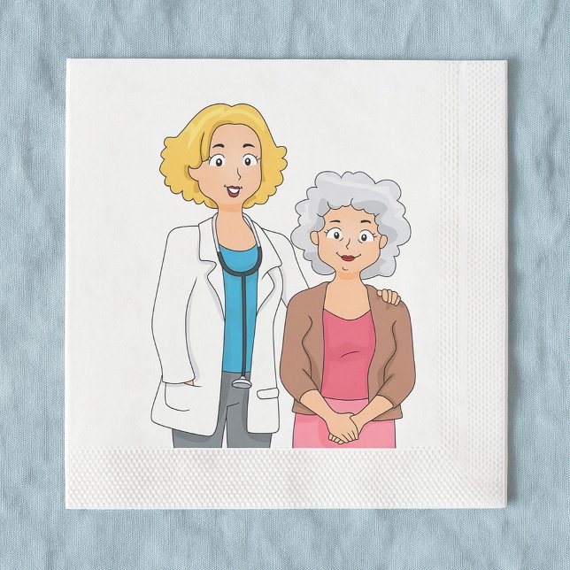 Female Doctor with Senior Woman Patient Napkins (Creator Uploaded)