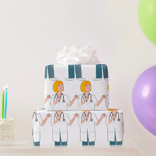 Female Doctor Wrapping Paper