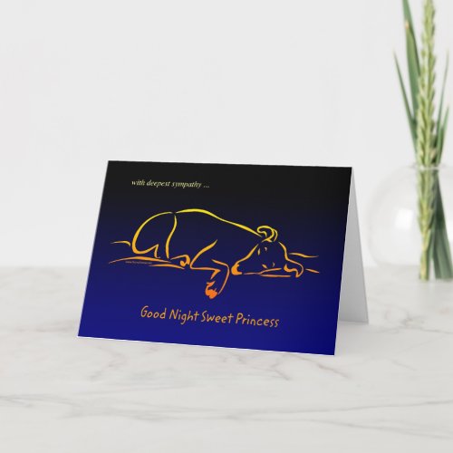 Female Dog Pet Princess Sympathy Card