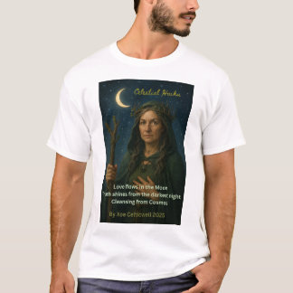 Female Druid and Poem on T-Shirt