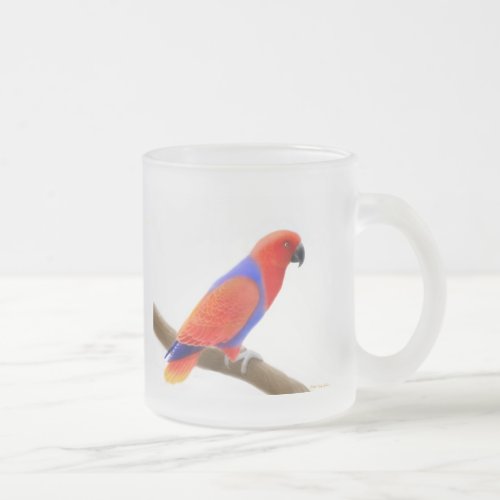 Female Eclectus Parrot Frosted Glass Mug