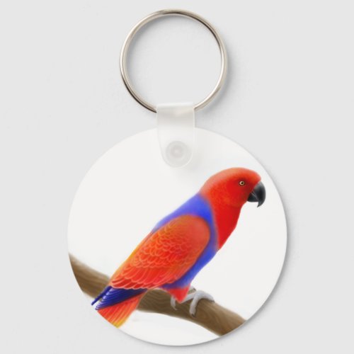 Female Eclectus Parrot Keychain