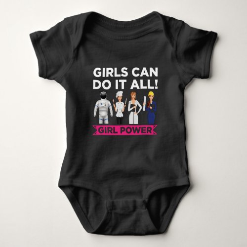 Female Empowerment Equality Strong Girl Power Baby Bodysuit