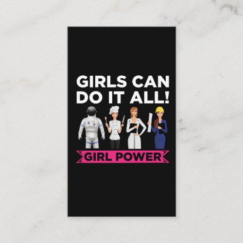 Female Empowerment Equality Strong Girl Power Business Card