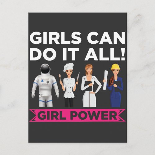 Female Empowerment Equality Strong Girl Power Postcard