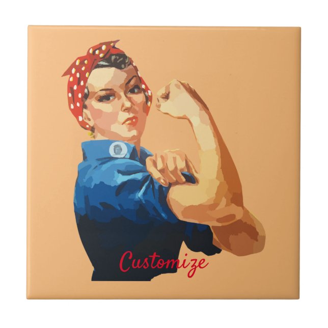 Female Empowerment Thunder_Cove  Ceramic Tile (Front)