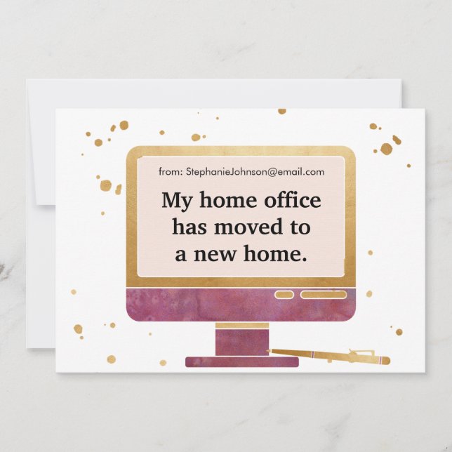 Female Entrepreneur Boss Lady Home Office Moving Announcement (Front)
