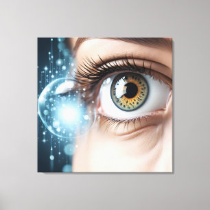 Female eye macro canvas print