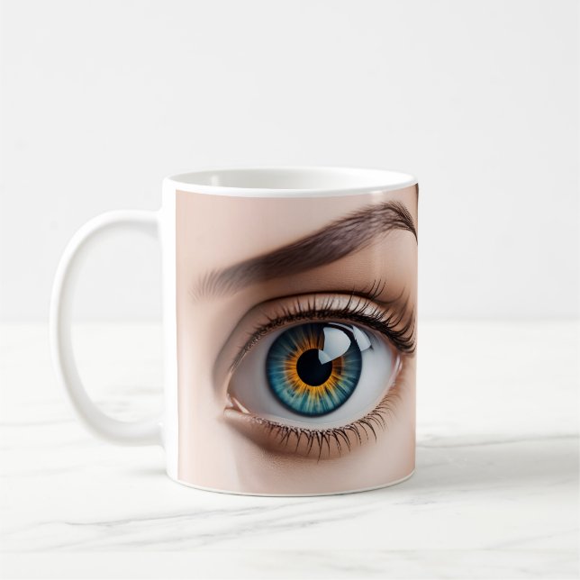 Female eye macro coffee mug (Left)