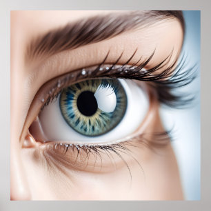 Female eye macro poster