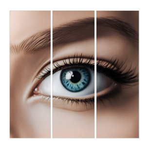 Female eye macro triptych