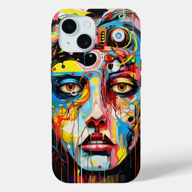 Female Face Colorful Expressionism Case-Mate iPhone Case (Back)