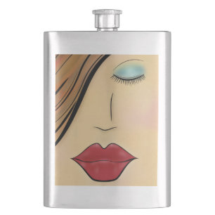 Female Face Hip Flask