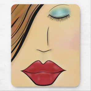 Female Face Mouse Pad