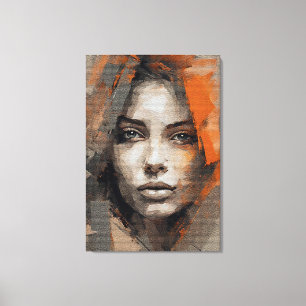 Female Face Painting Canvas Premium Print