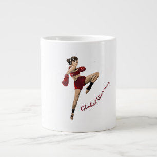 female fighter, global champion giant coffee mug