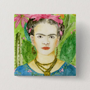 Female Figure Portrait Button