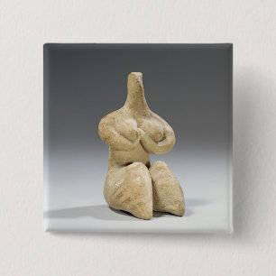 Female figurine in the Halaf style, c.4500 BC (ter Pinback Button