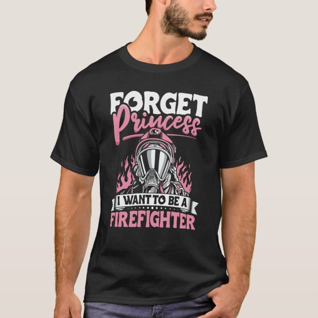 Female Firefighter Fireman Apparel Firefighting fo T-Shirt (Front)
