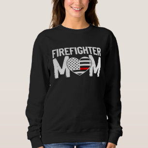 Female Firefighter Mom Thin Red Line Flag Firefigh Sweatshirt