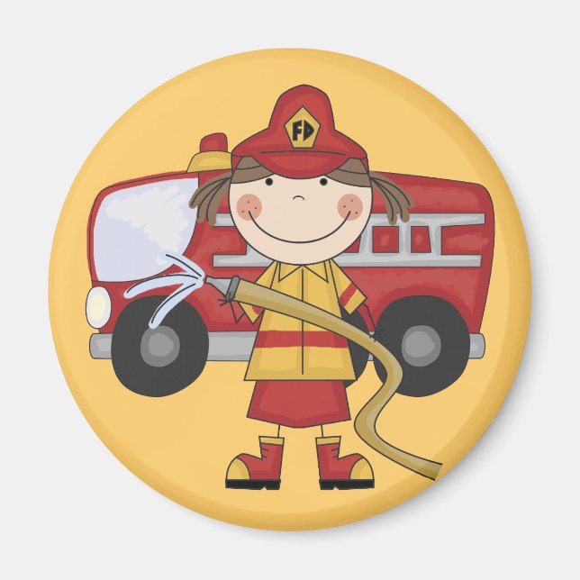 Female Firefighter T-shirts and Gifts Magnet (Front)