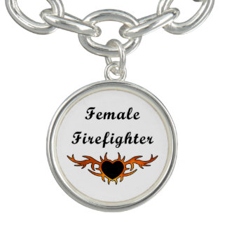 Female Firefighter Tattoo Charm Bracelet