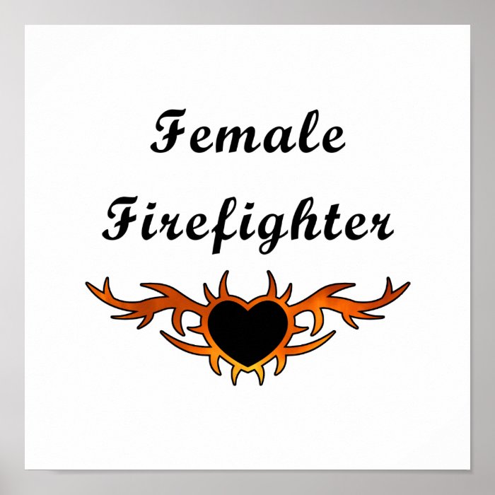 Female Firefighter Tattoo Posters