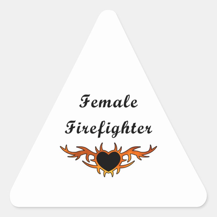 Female Firefighter Tattoo Triangle Stickers