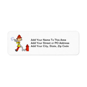 Female Firefighter With Hose T-shirts and Gifts Label