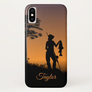Female Fisherman Custom Text iPhone X Case