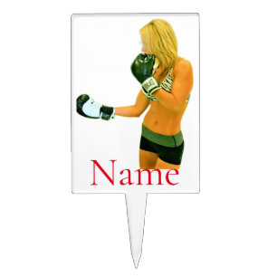 Female Fitness Model boxing Thunder_Cove Cake Topper