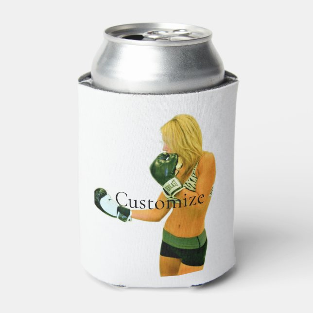 Female Fitness Model boxing Thunder_Cove Can Cooler (Can Front)