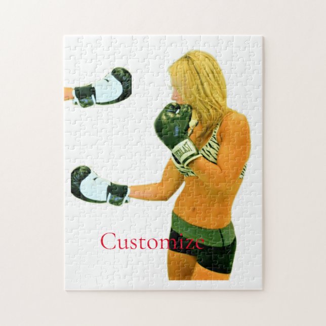 Female Fitness Model boxing Thunder_Cove Jigsaw Puzzle (Vertical)
