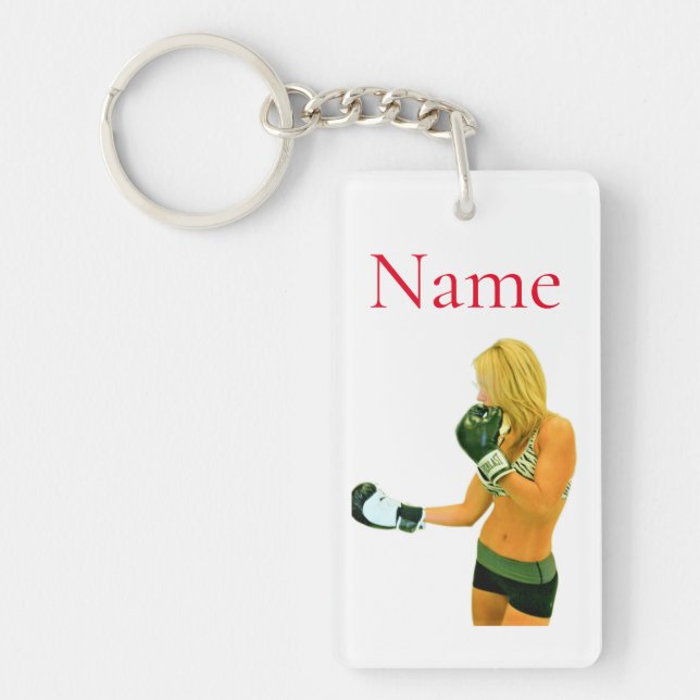 Female Fitness Model boxing Thunder_Cove Keychain (Front)