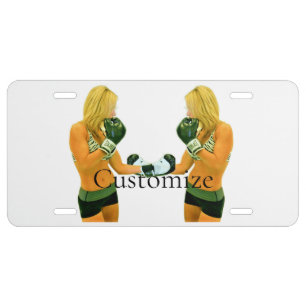 Female Fitness Model boxing Thunder_Cove License Plate