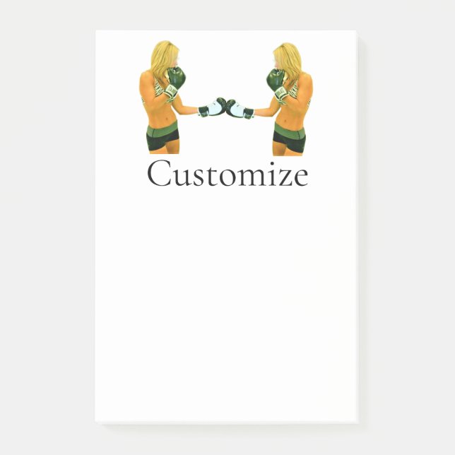 Female Fitness Model boxing Thunder_Cove Post-it Notes (Front)