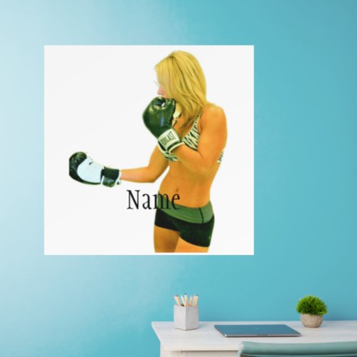 Female Fitness Model boxing Thunder_Cove Wall Decal