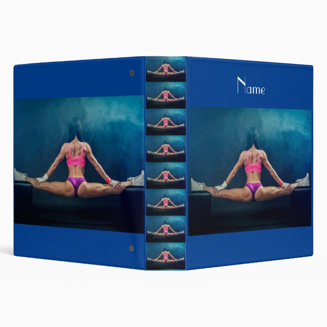 Female Fitness Model Split Thunder_Cove  3 Ring Binder (Background)