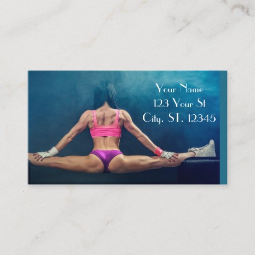 Female Fitness Model Split Thunder_Cove   Business Card
