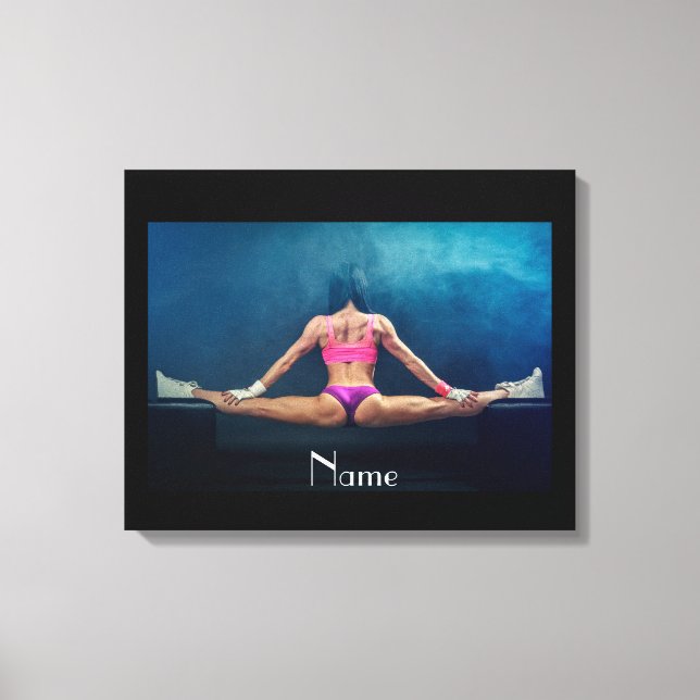 Female Fitness Model Split Thunder_Cove   Canvas Print (Front)