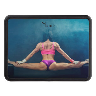 Female Fitness Model Split Thunder_Cove Hitch Cover