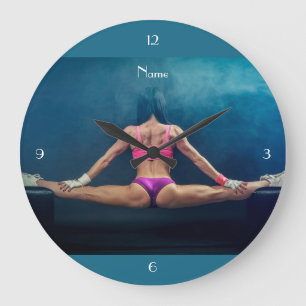 Female Fitness Model Split Thunder_Cove   Large Clock