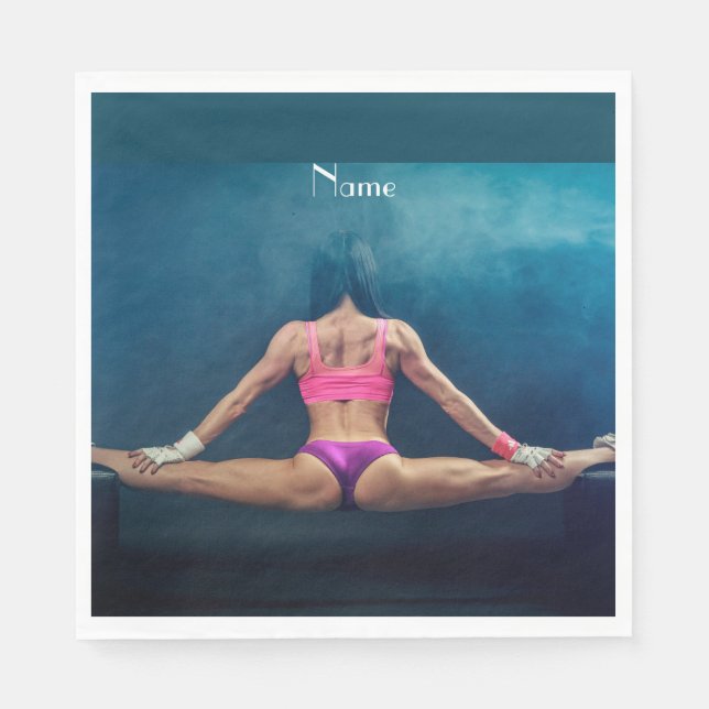 Female Fitness Model Split Thunder_Cove  Napkins (Front)