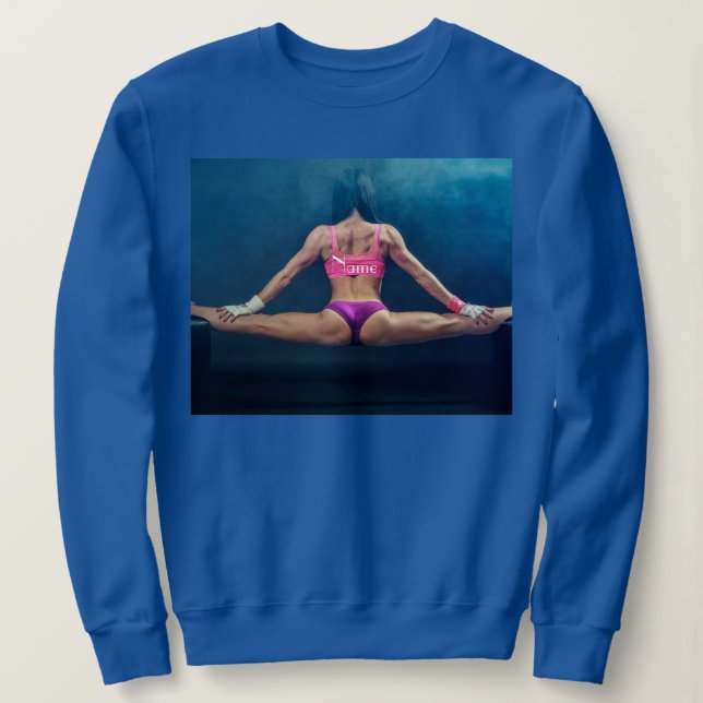 Female Fitness Model Split Thunder_Cove Sweatshirt (Design Front)
