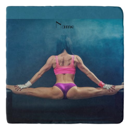 Female Fitness Model Split Thunder_Cove Trivet